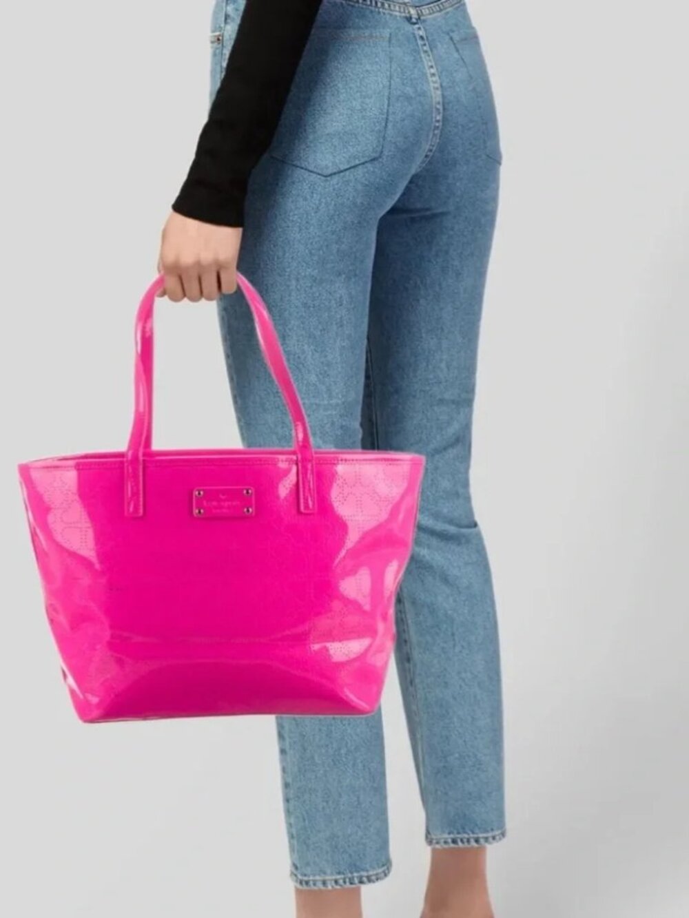 Kate Spade Harmony Hot Pink Laser Cut Tote Bag